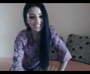 Desirable Arab girl dancing teasingly on webcam