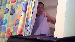 Spy cam caught all natural MILF drying her hair after the shower--_short_preview.mp4