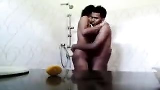 Dark skin young Indian chick blowing dick and fucking in the bathroom--_short_preview.mp4