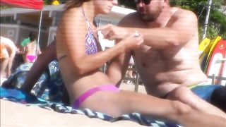 My hubby spied on slender bikini chick sitting next to us on the beach--_short_preview.mp4