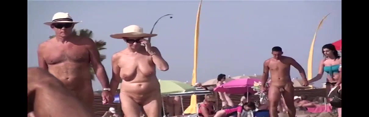 Nudist beach on the French coast with sexy busty milfs