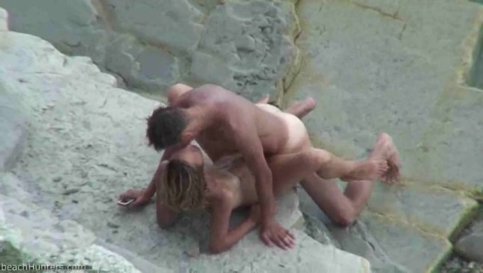 Nude couple caught fucking missionary style on the rocky beach | Porn Clips  Mobi